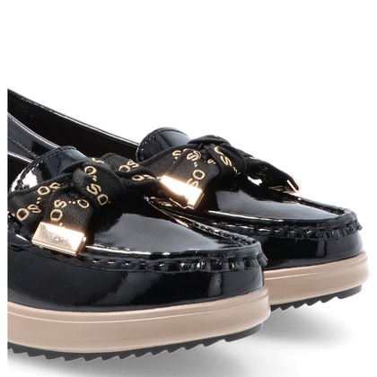 Skórzane półbuty z kokardą - FILIPPO DP6457/25 CZARNE