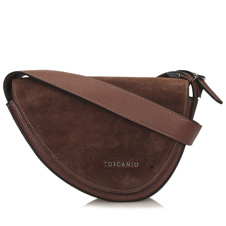 Torebka damska ze skóry - TOSCANIO G87 BRĄZOWA