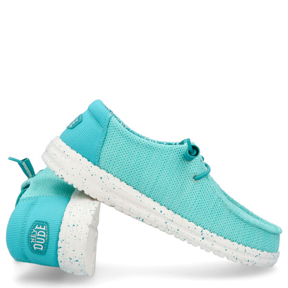 Lekkie półbuty damskie - HEY DUDE WENDY STRETCH SOX 41878 TURKUSOWE