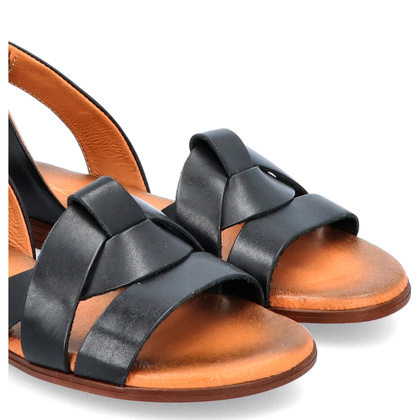 Płaskie sandały skórzane - LEMAR 40185 CZARNE