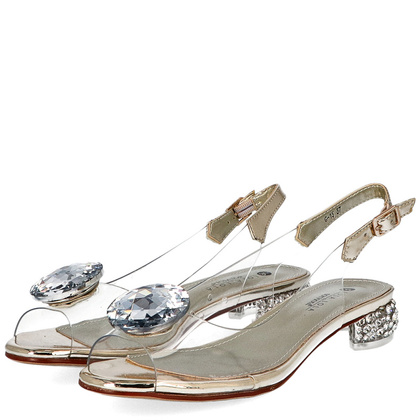 Sandały silikonowe płaskie - SCAVIOLA G-15 ZŁOTE