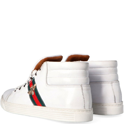 Wysokie trampki z owadem - KENT 304T BIAŁE