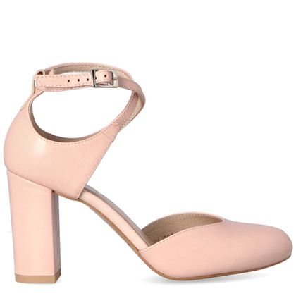 Czółenka z paskami, wygodne - KOTYL 5913 RÓŻOWE