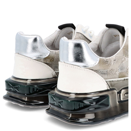 Skórzane sneakersy męskie - JOHN DOUBARE 24126 BIAŁE