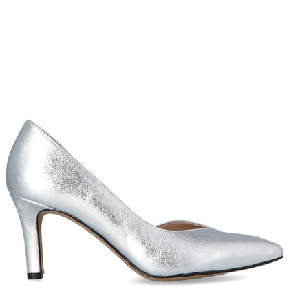 Szpilki z otwartym bokiem - KOTYL 3787 SREBRNE