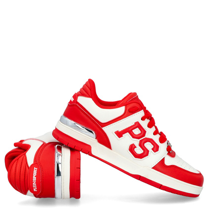 Sneakersy premium unisex - PLEIN SPORT SAES-USC0737 CZERWONO-BIAŁE