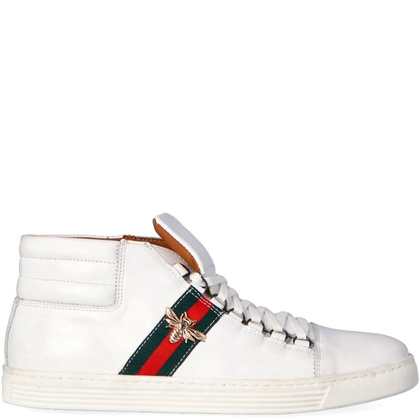 Wysokie trampki z owadem - KENT 304T BIAŁE