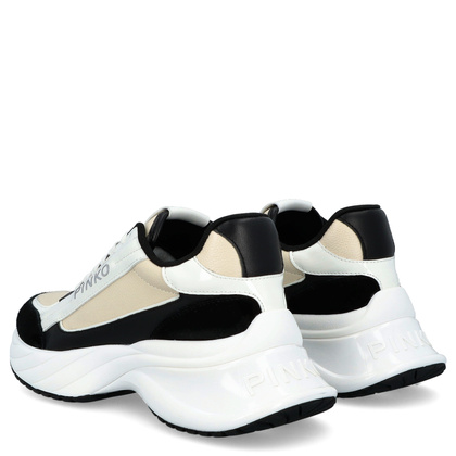 Sneakersy damskie premium - PINKO ARIEL 07 BIAŁO-CZARNE