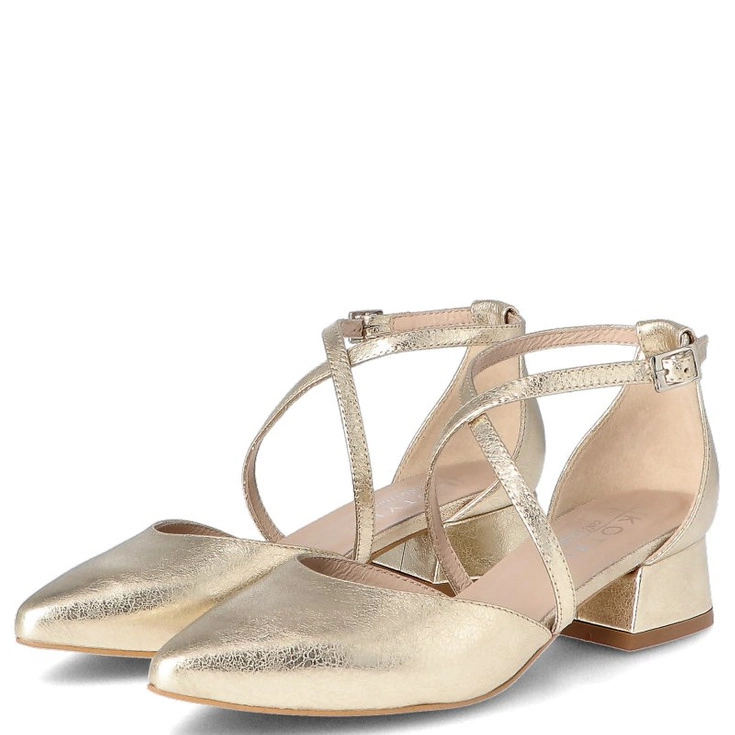 Złote czółenka KOTYL 9917 – komfortowe buty na bal maturalny 2025