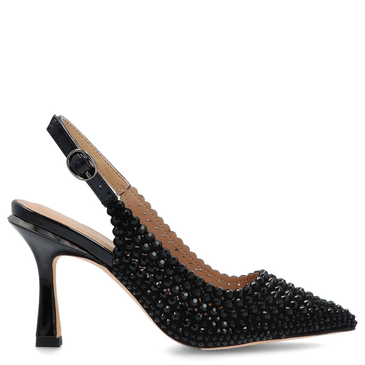 Hiszpańskie szpilki z odkrytą piętą - ALMA EN PENA I250408 CZARNE