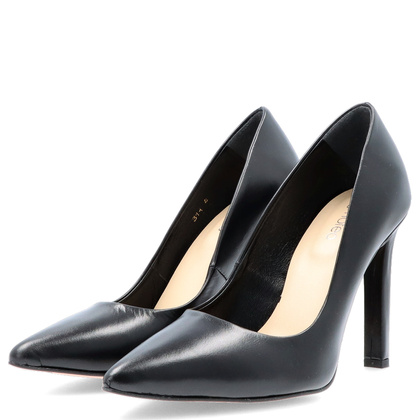 Klasyczne szpilki ze skóry - TYMOTEO 594 CZARNE