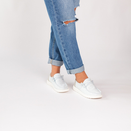 Lekkie półbuty damskie - HEY DUDE WENDY EYELET LACE 43128 BŁĘKITNE