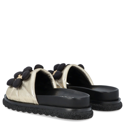 Skórzane klapki damskie - BOCCATO 475.068 ZŁOTE