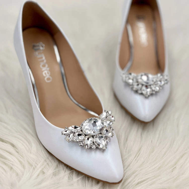 Błyszczące klipsy do butów - TYMOTEO LOVE T34 SREBRNE