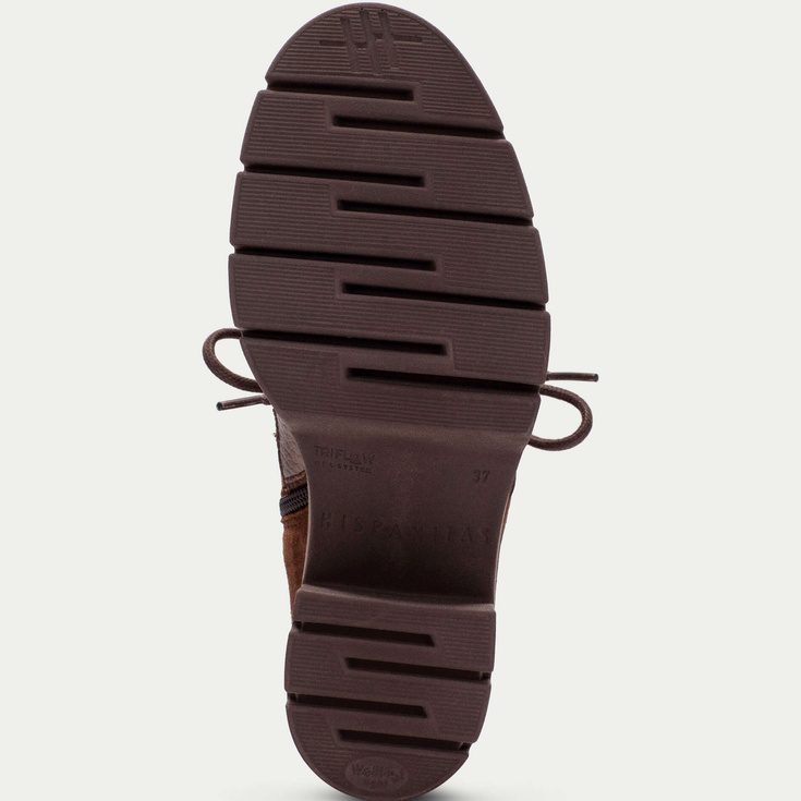 Sznurowane botki na obcasie  - HISPANITAS HI254281 CZEKOLADOWE