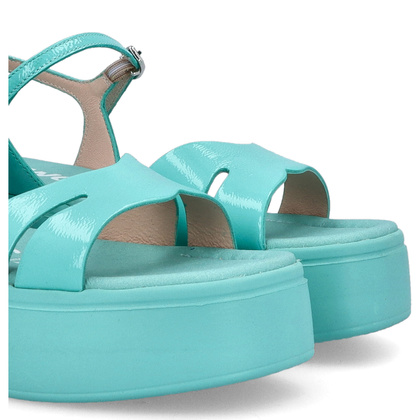 Hiszpańkie sandały na platformie - WONDERS A-3710 MORSKIE