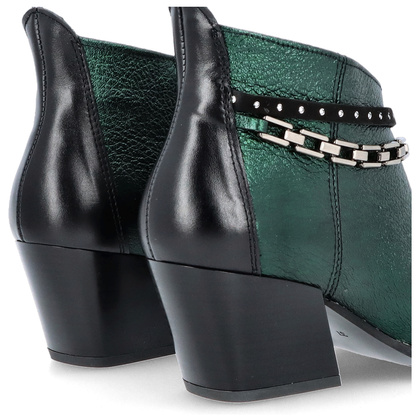 Krótkie kowbojki ze skóry - TYMOTEO G1069 BUTELKOWA ZIELEŃ