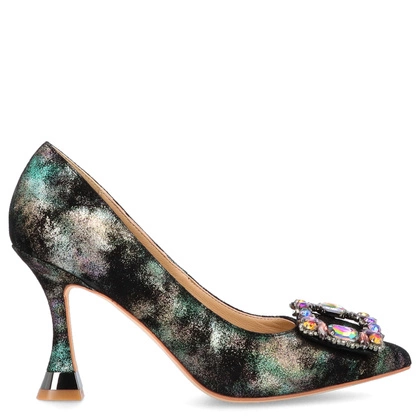 Hiszpańskie szpilki z ozdobą - ALMA EN PENA I250434 CZARNE