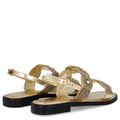 Eleganckie zdobne sandały - LEJADE 3755 ZŁOTE