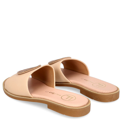 Eleganckie klapki z ozdobą - FILIPPO DK6217/24 BEŻ