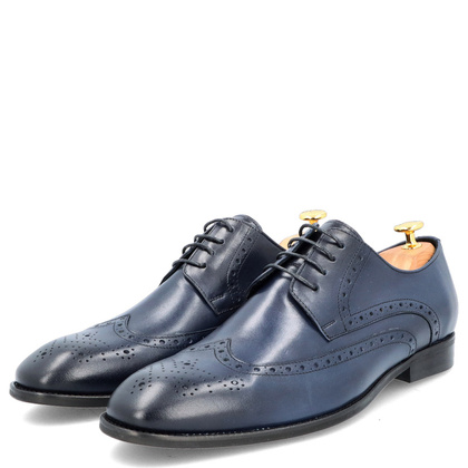 Wizytowe półbuty męskie - TAPI A-6688 GRANATOWE