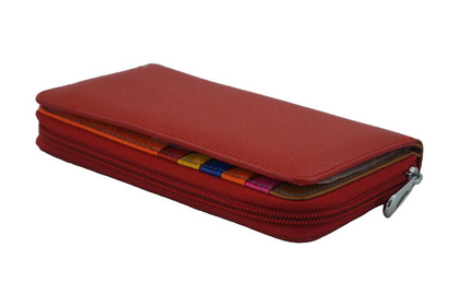 Antykradzieżowy portfel damski - BARBERINIS D-8601 CZERWONY