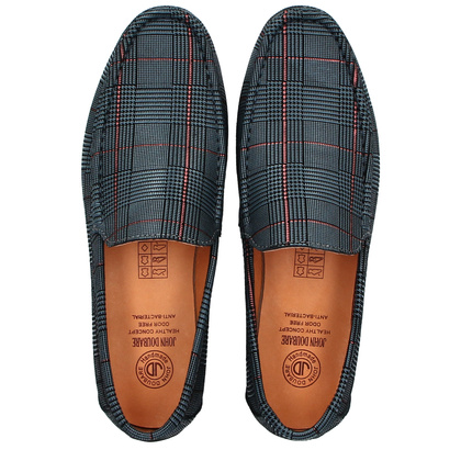 Eleganckie mokasyny męskie - JOHN DOUBARE 628A-H-888 SZARE