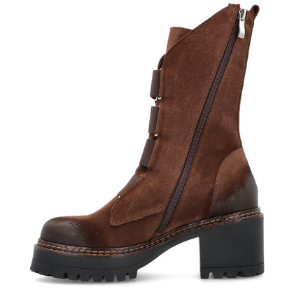 Wysokie workery ze skóry - TYMOTEO 2163/2 BRĄZOWE