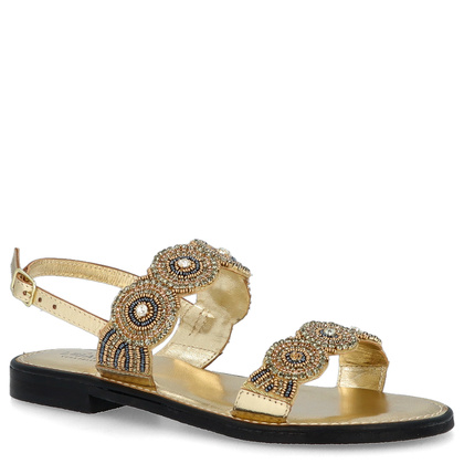 Eleganckie zdobne sandały - LEJADE 3755 ZŁOTE