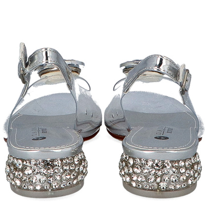 Sandały silikonowe płaskie - SCAVIOLA G-15 SREBRNE