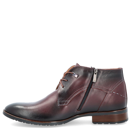 Eleganckie buty męskie zimowe - LEADER 084A-704 BORDOWE