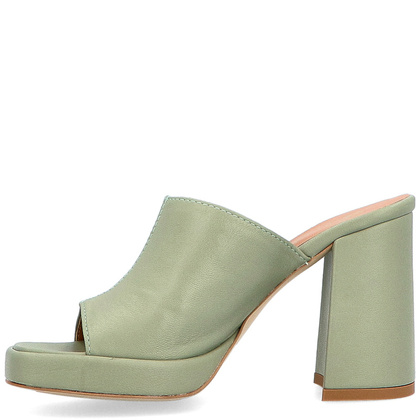 Designerskie klapki na słupku - TYMOTEO U1006 OLIWKOWE