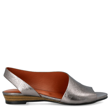 Skórzane sandałki z asymetryczną cholewką - BOCCATO 167.590 METALICZNE