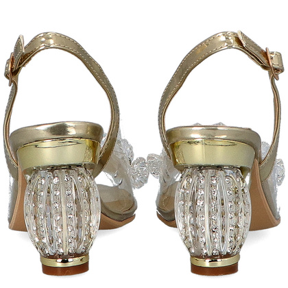 Sandały na modnym obcasie - SCAVIOLA H-06 ZŁOTE