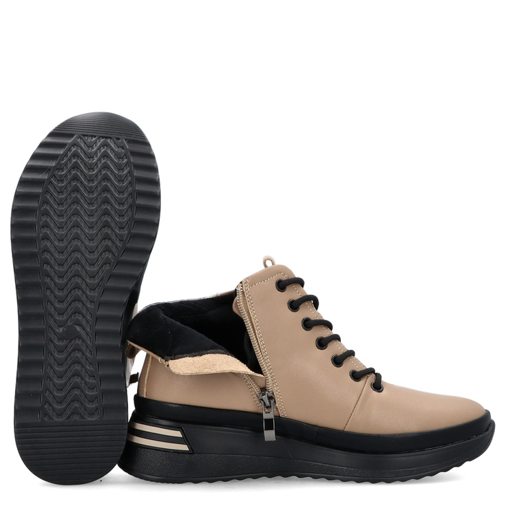 Damskie sneakersy ze skóry - FILIPPO DBT4215/25 BEŻOWE