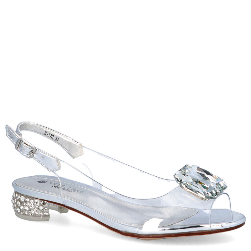 Sandały silikonowe płaskie - SCAVIOLA S-170 SREBRNE