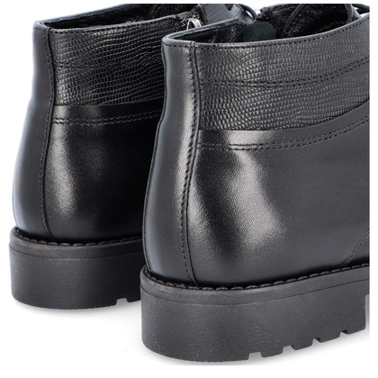 Skórzane buty męskie za kostkę - TAPI F-2446 CZARNE