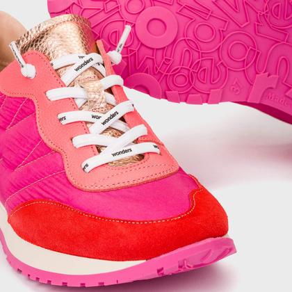 Hiszpańskie sneakersy premium - WONDERS A-4802 RÓŻOWE