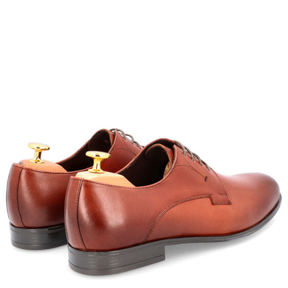 Skórzane półbuty męskie - TAPI C-6951 BRĄZOWE