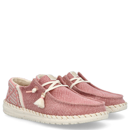 Lekkie półbuty damskie - HEY DUDE WENDY FUNK COASTAL JUTE 43182-680 RÓŻOWE