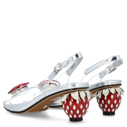 Sandały silikonowe - SCAVIOLA S-366 SREBRNO-CZERWONE