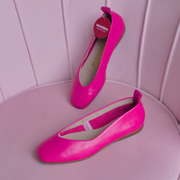 Hiszpańskie baleriny z miękkiej skóry - WONDERS A-86141 RÓŻOWE