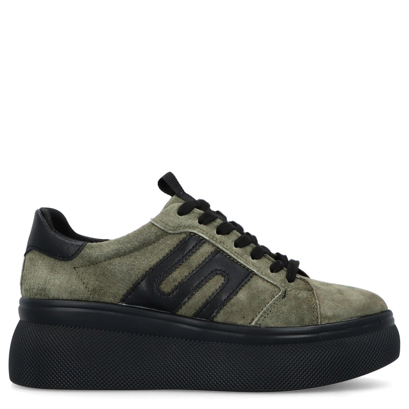 Skórzane sneakersy damskie - FILIPPO DP7175/25 KHAKI