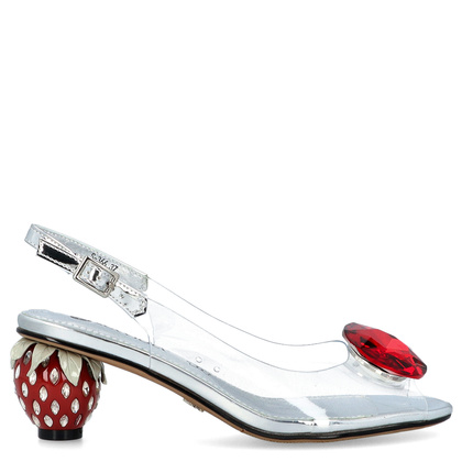 Sandały silikonowe - SCAVIOLA S-366 SREBRNO-CZERWONE