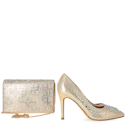 Błyszczące szpilki z kamieniami - MENBUR 23345 ZŁOTO