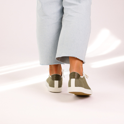 Sznurowane trampki damskie - GEOX D.BLOMIEE B-SHI. TEX D556HB ZIELONE