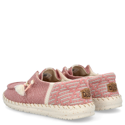 Lekkie półbuty damskie - HEY DUDE WENDY FUNK COASTAL JUTE 43182-680 RÓŻOWE