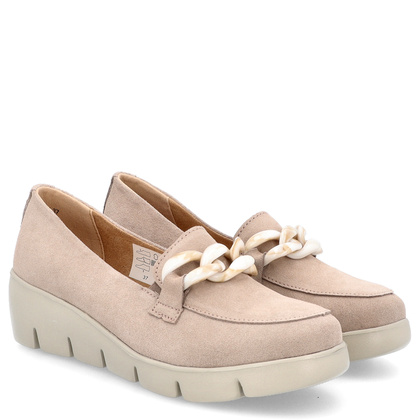 Skórzane mokasyny damskie - FILIPPO FILIPPO DP4128/24 BEŻOWY