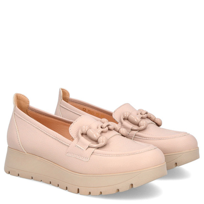 Półbuty z designerską ozdobą - TYMOTEO G1035 BEŻ