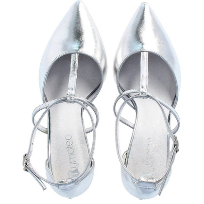 Ślubne szpilki z paseczkami - TYMOTEO PANNA SREBRNE